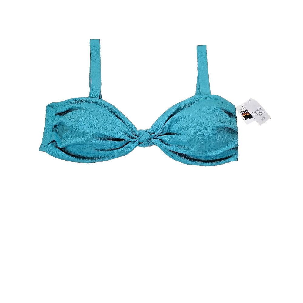 Women 3X Green Top Bikini NWT Wire Free Lined Wide Strap Padded Reinforced Sides